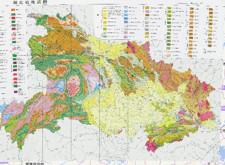 Geological Online Map of Hubei Province, China