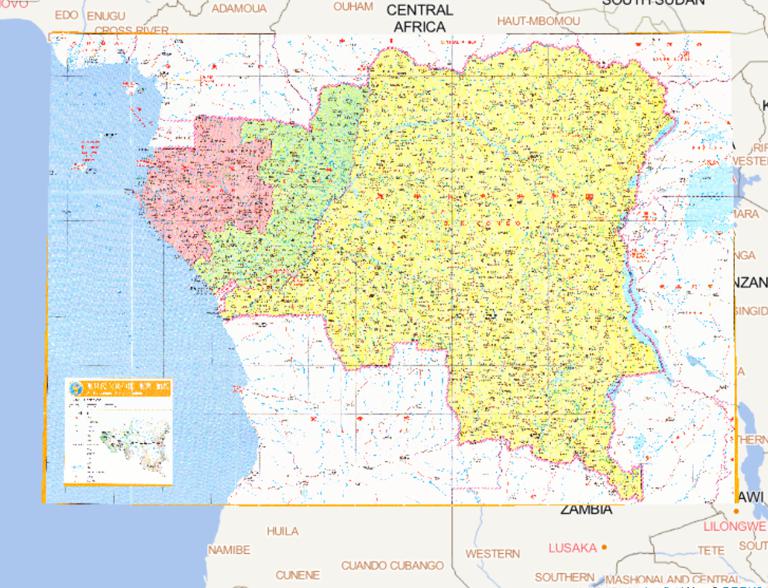 Democratic Republic of the Congo, Gabon online map