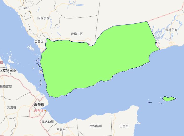 Online map of Yemen level 0 administrative boundaries
