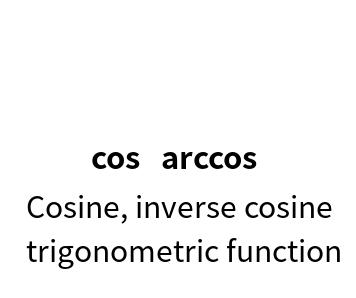 Cosine, inverse cosine trigonometric function online calculation