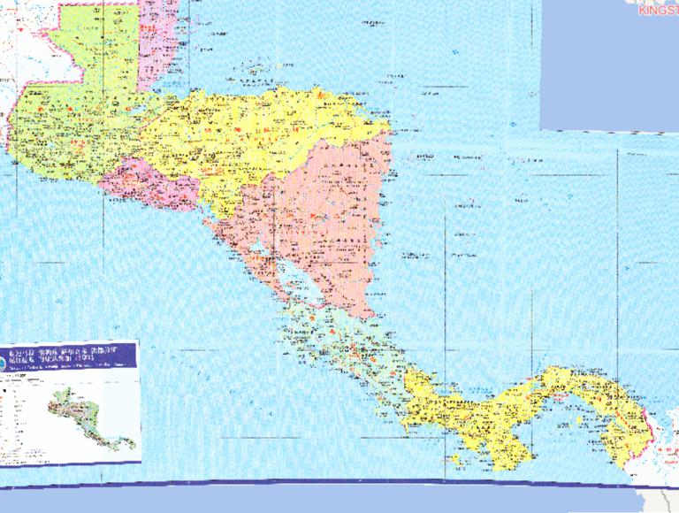 Online Map of Guatemala, Belize, El Salvador, Honduras, Nicaragua, Costa Rica, Panama