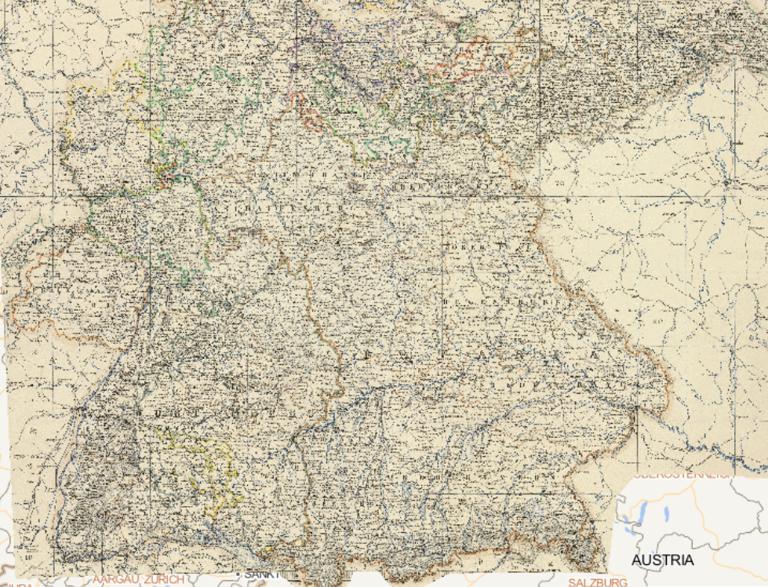 1869 southwest Germany online map