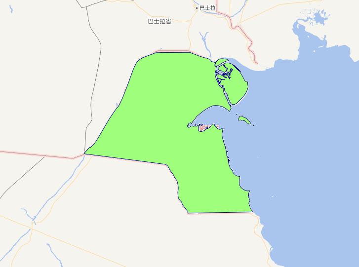 Online map of Kuwait Level 0 administrative boundaries