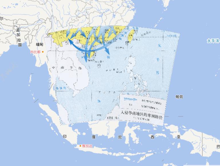 Online Path  Map of Cold Wave Entering into South China