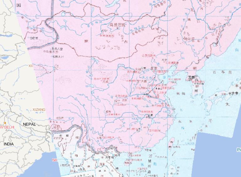 Online historical map of the distribution of Photogrammetry Institute in the early Yuan Dynasty in China (1279-1294)