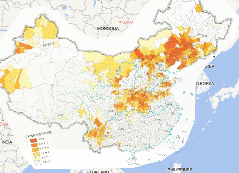 Online map of drought disaster distribution of China in 2014