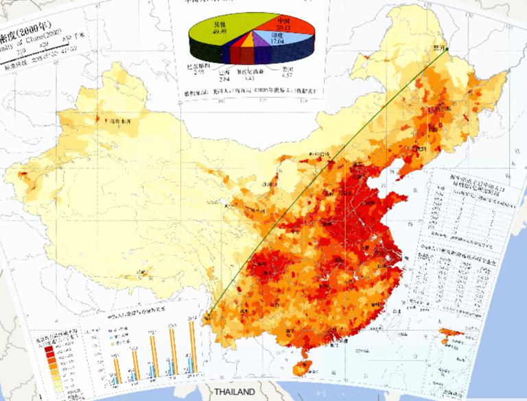 China Population Density (2000) Online Map