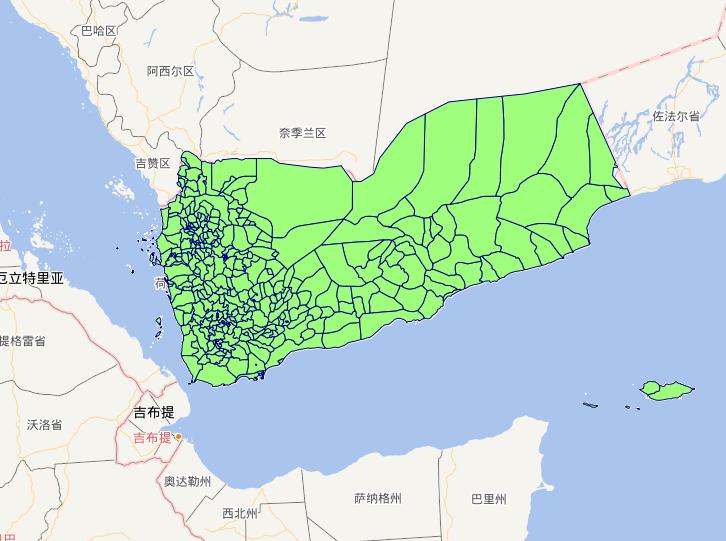 Online map of Yemen level 2 administrative boundaries