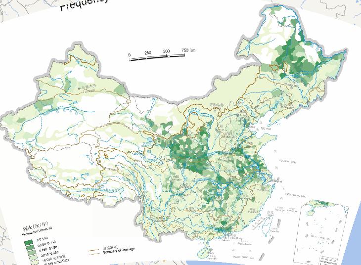 Chinese history flood frequency online map (1912-1949)