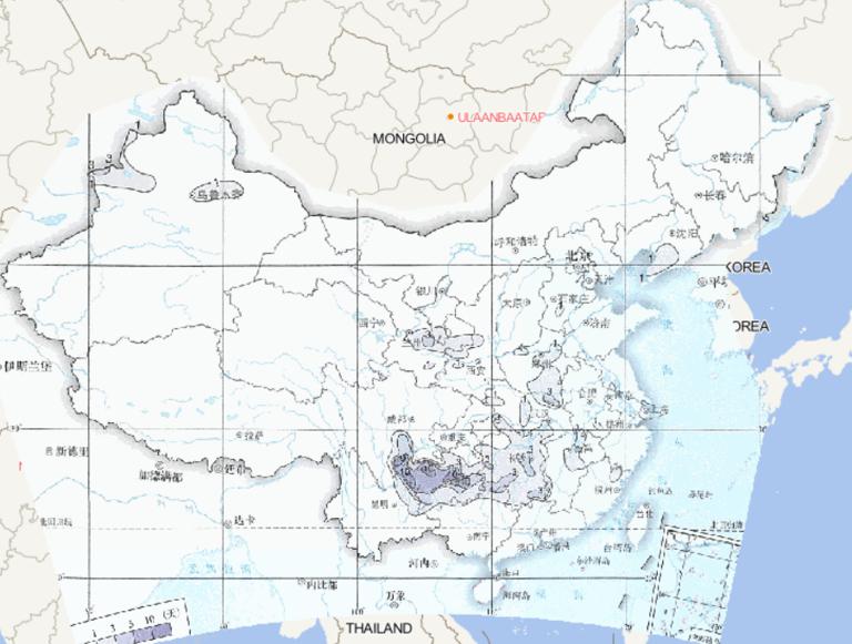 Online map of average annual glaze days in China from 1981 to 2010